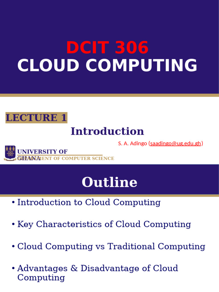 Lecture 1 - Introduction To Cloud Computing | PDF | Cloud Computing ...