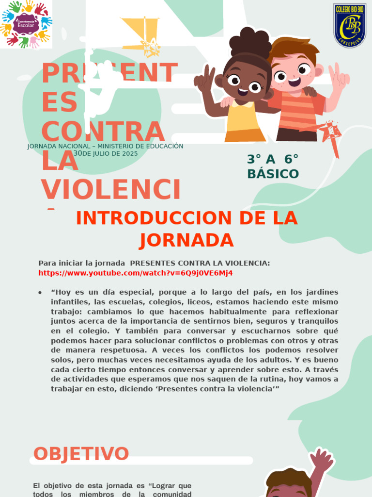 Jornada Escolar: Presentes Contra la Violencia | PDF | Violencia