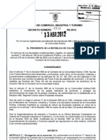 decreto 729 de 2012