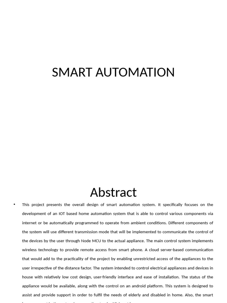 IoT-Based Smart Home Automation System | PDF | Home Automation ...