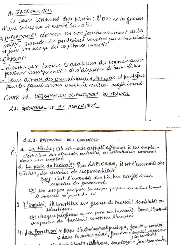 Cours de L'organisation Scientifique Du Travail Et de Gestion | PDF
