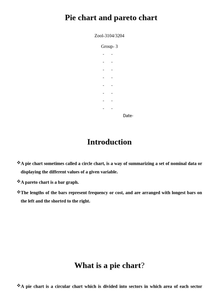 Pie Chart and Pareto Chart | PDF | Pie Chart | Pareto Efficiency