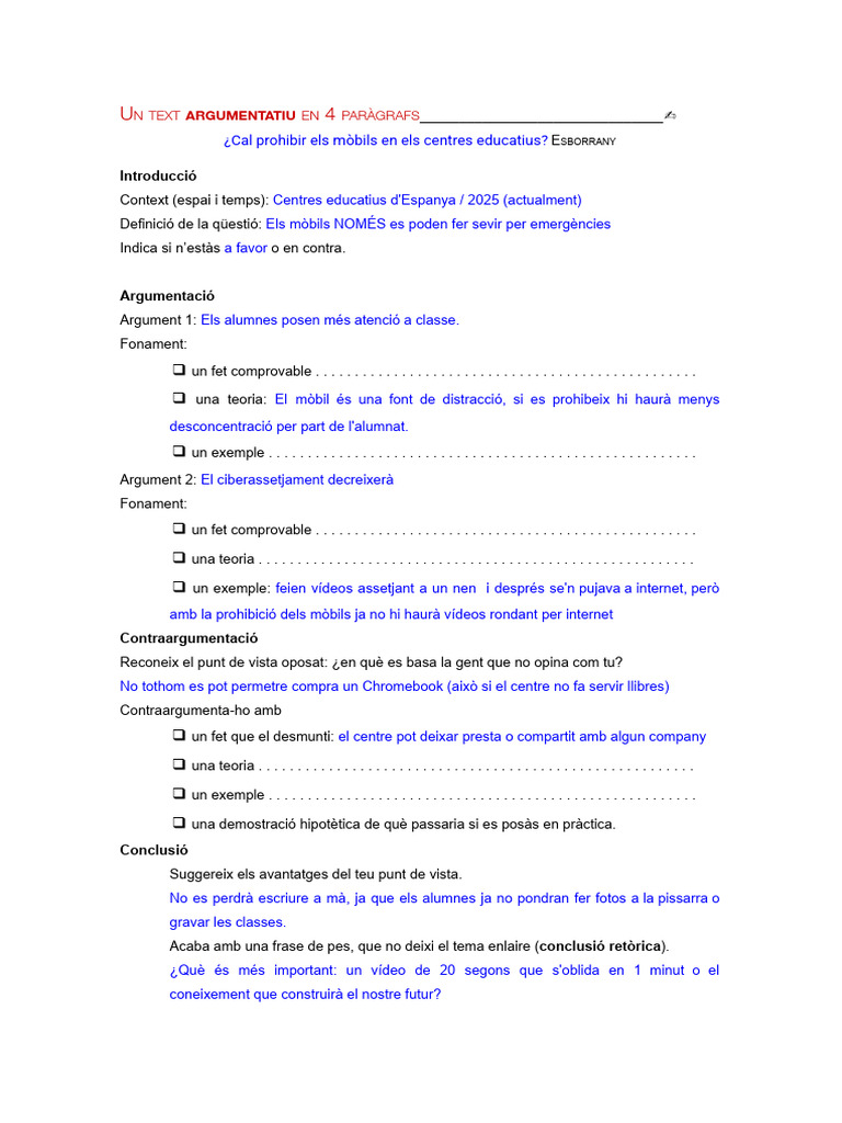 Rubi SALAVERRIA FLORIMON Argumentació Estructura Pràctica Paper | PDF