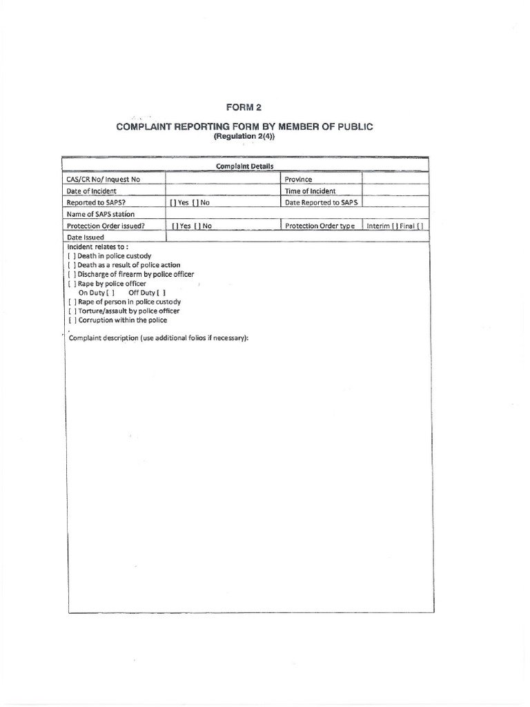 IPID Complaints Form-Form2 | PDF