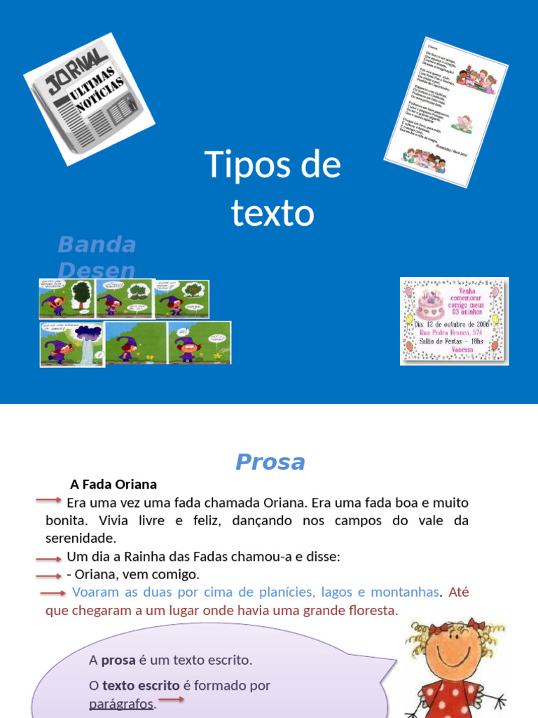 Tipos de Texto: Prosa, Poesia e Teatro | PDF | Poesia