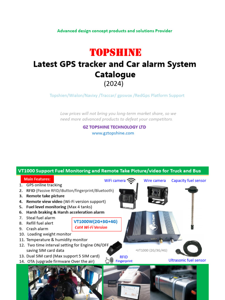 2024 Topshine GPS Tracker and Car Alarm Catalog | PDF | Computing ...