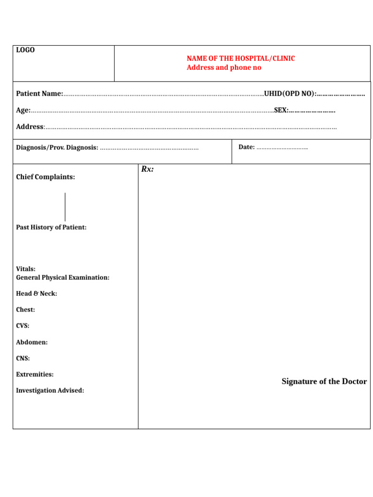 Prescrption Format | PDF