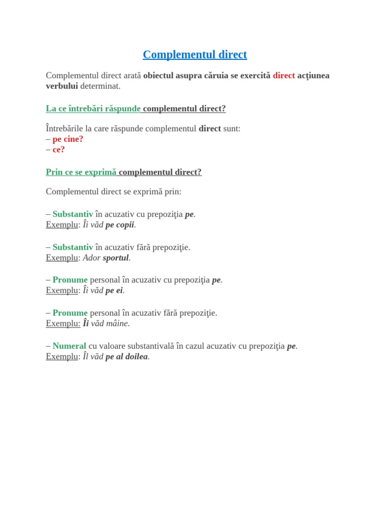 Complementul Direct | PDF