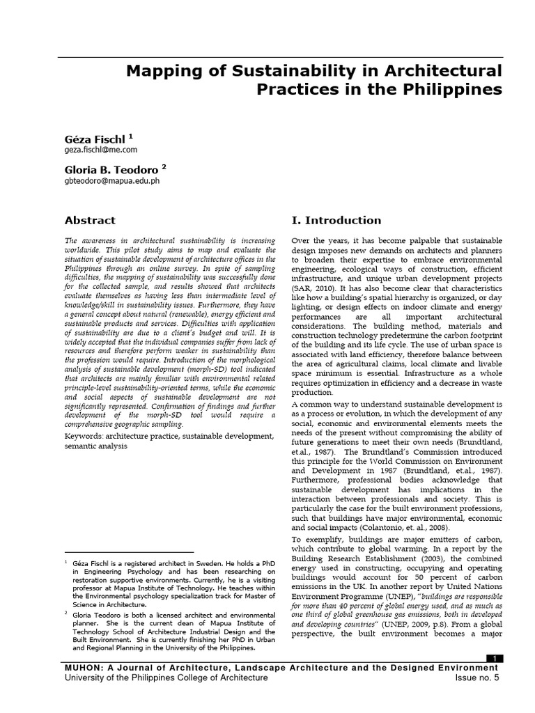 Sustainability in Philippine Architecture | PDF | Sustainability ...