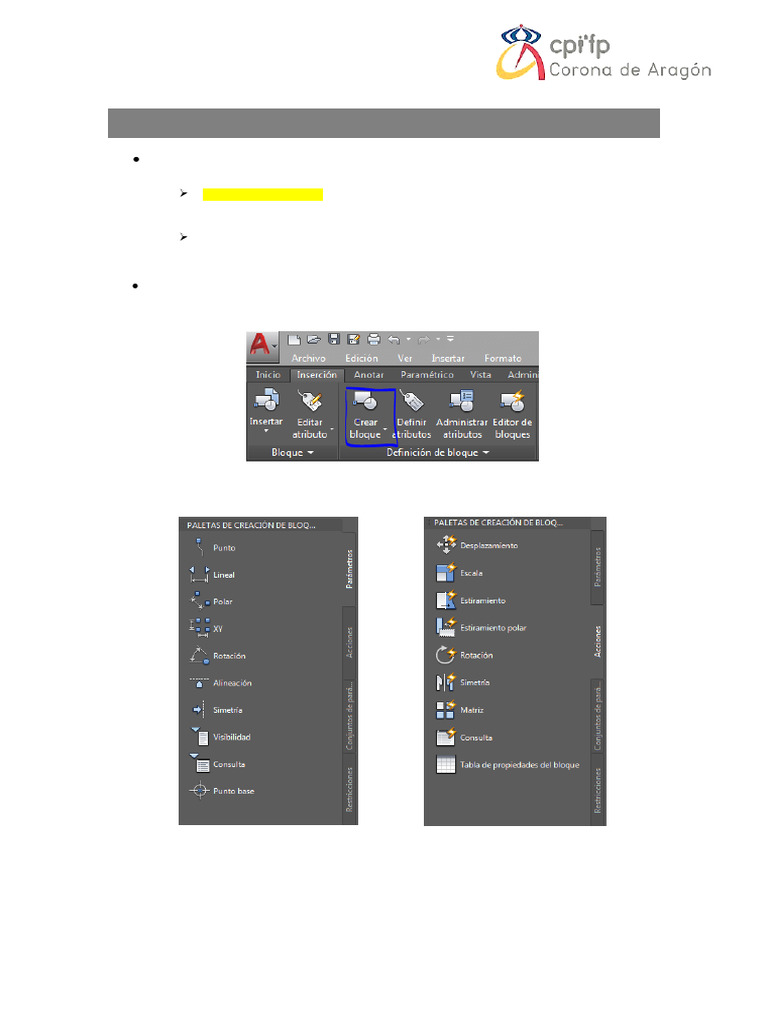 Creación de Bloques Dinámicos en AutoCAD | PDF