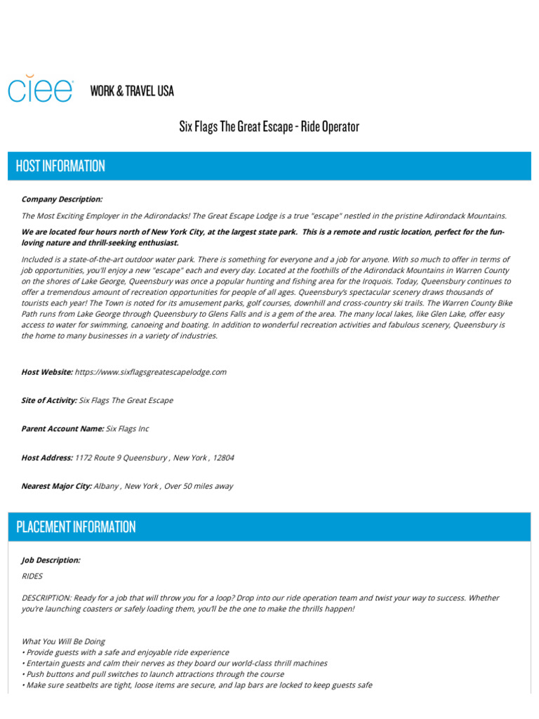 Ride Operator Earnings at Six Flags | PDF | Workweek And Weekend ...