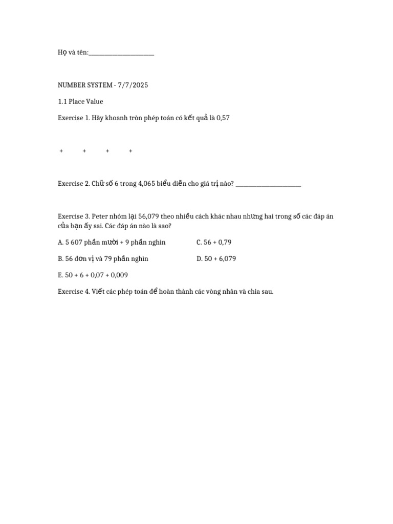 Number System Cambridge | PDF