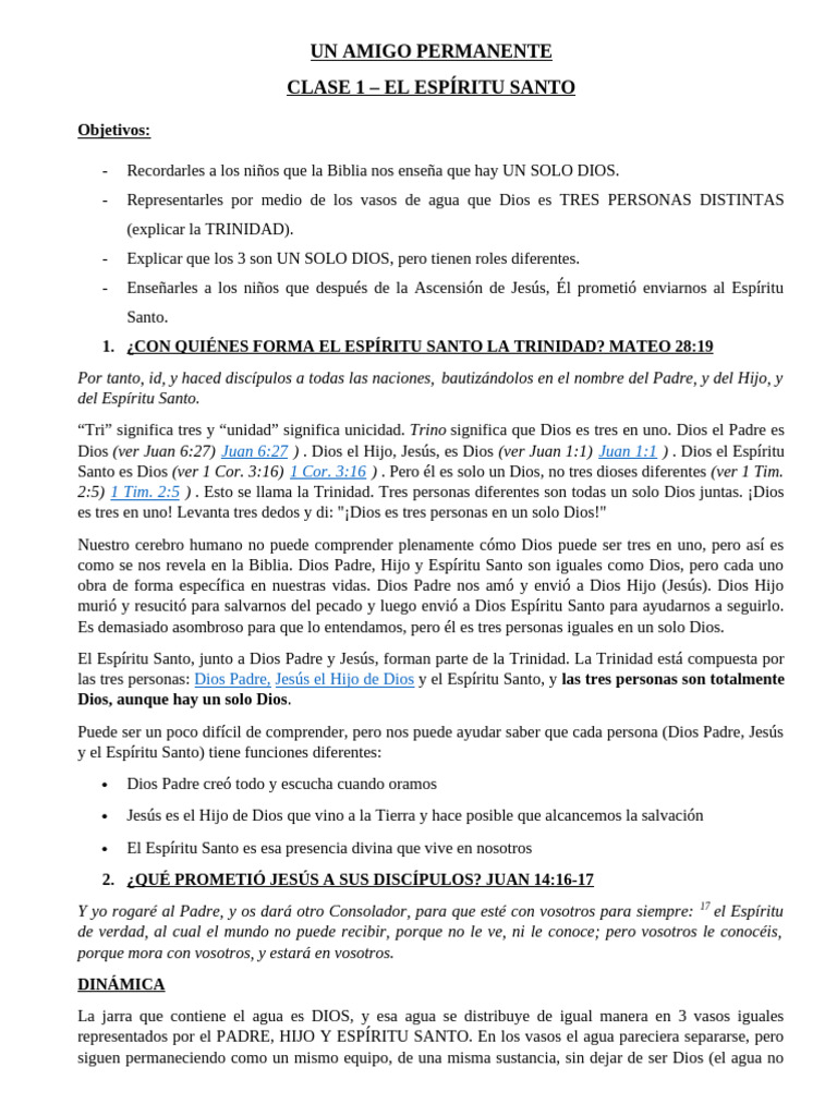 Clase 1 - El Espíritu Santo | PDF | espíritu Santo | Dios el padre