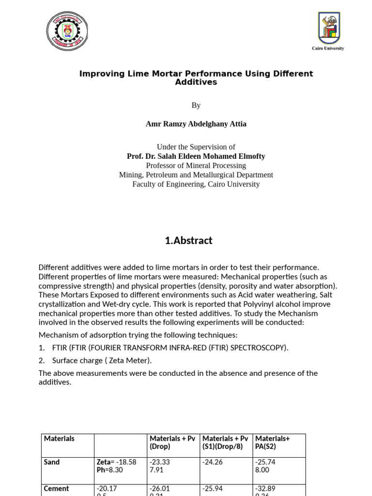 Enhancing Lime Mortar with Additives | PDF | Mortar (Masonry) | Cement