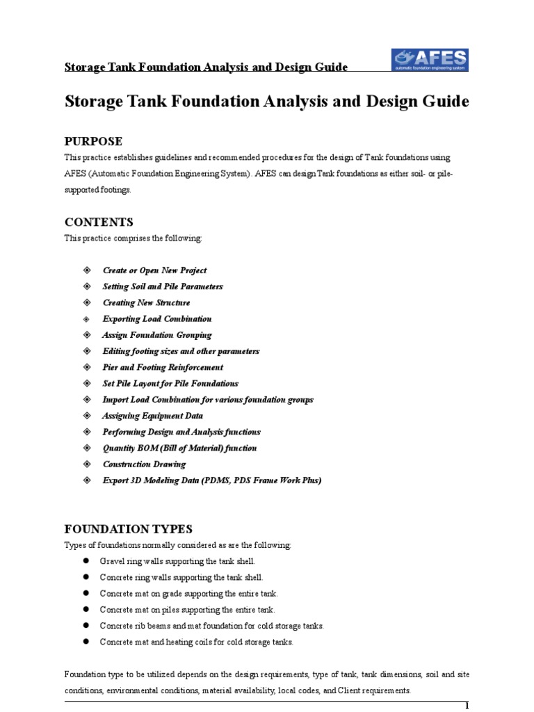 Storage Tank Foundation Design Guide Doc PDF Deep Foundation