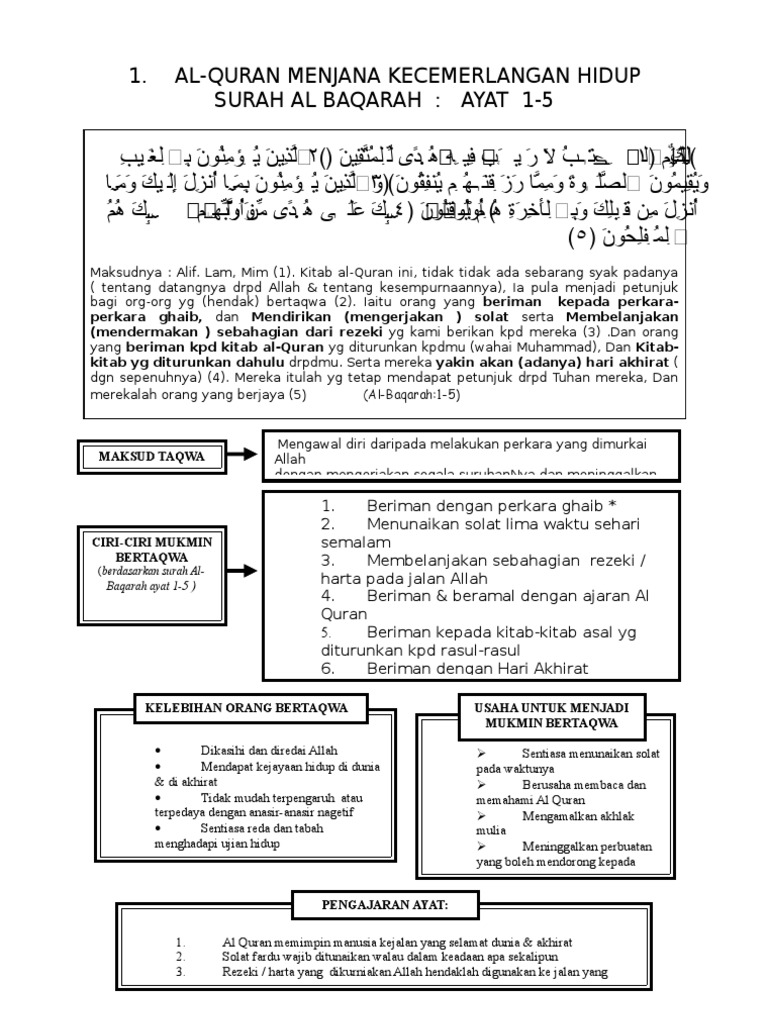 1 Al Quran Menjana Kecemerlangan Hidup Pdf