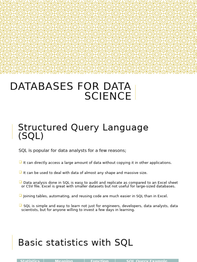 SQL for Data Science: Key Functions | PDF | Computer Programming ...