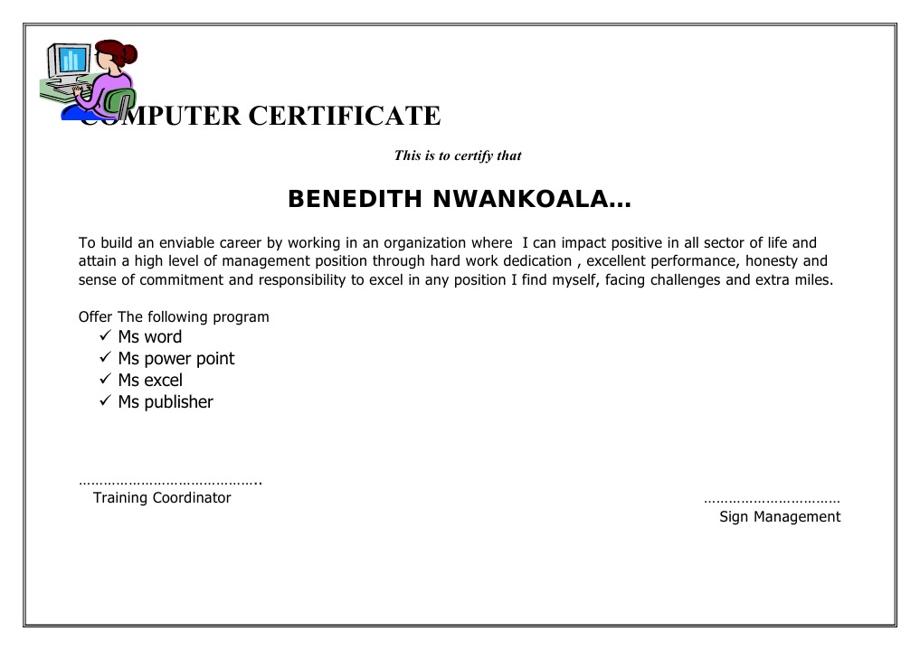 Computer Skills Certification | PDF | Career & Growth | Business