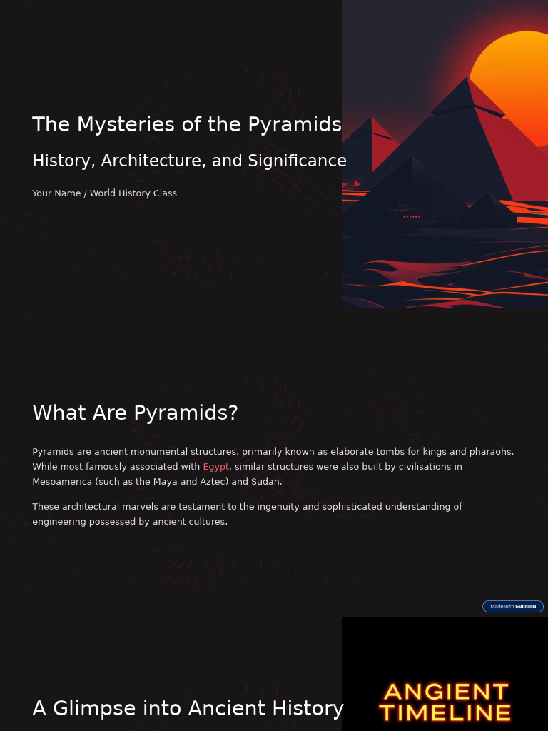 Pyramids: History and Significance | PDF | Egyptian Pyramids | Ancient ...