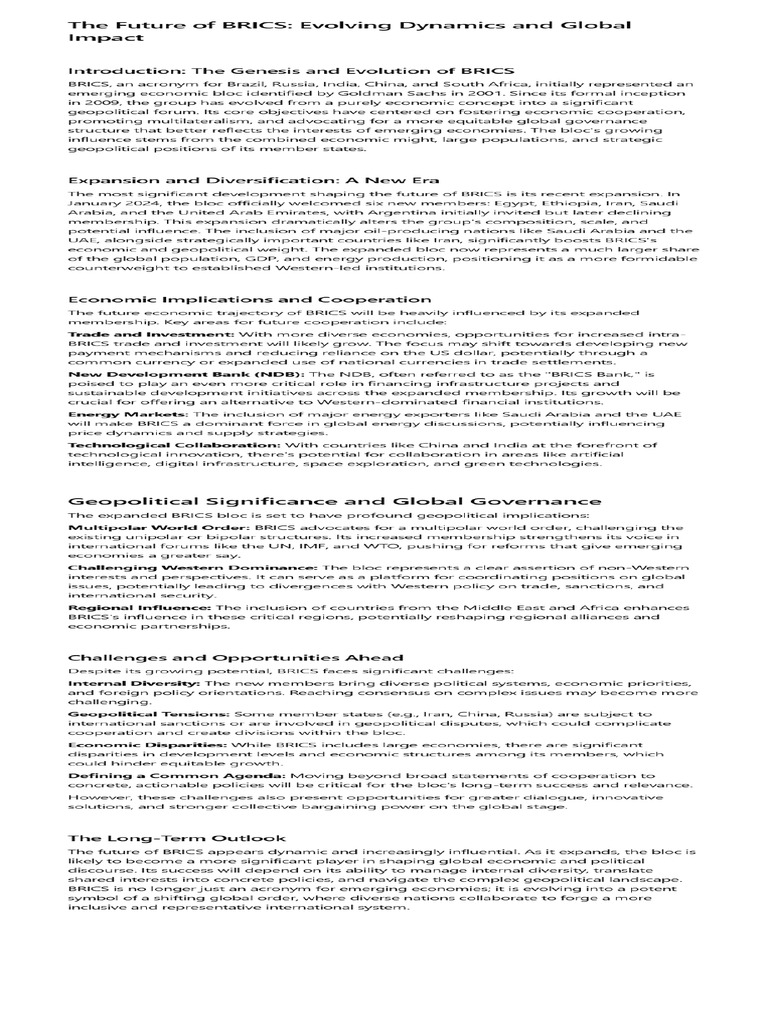 The Future of BRICS | PDF