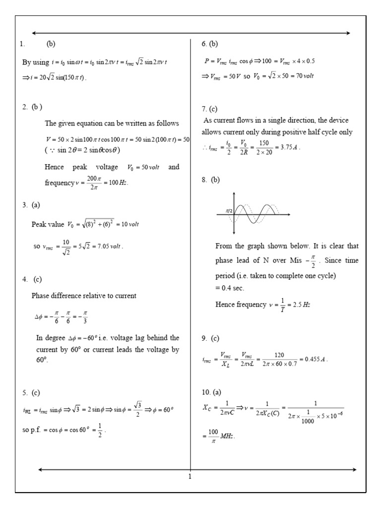 AC Circuit Analysis and Calculations | PDF | Quantity | Electric Power