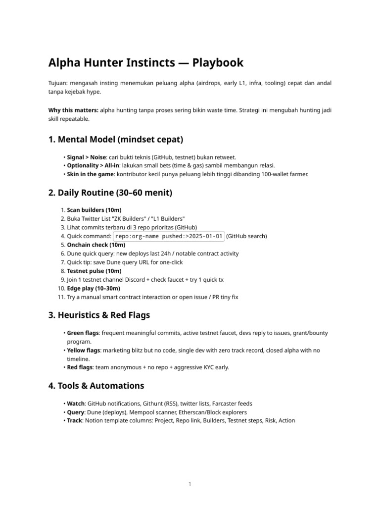 Alpha Hunter Instincts Playbook | PDF