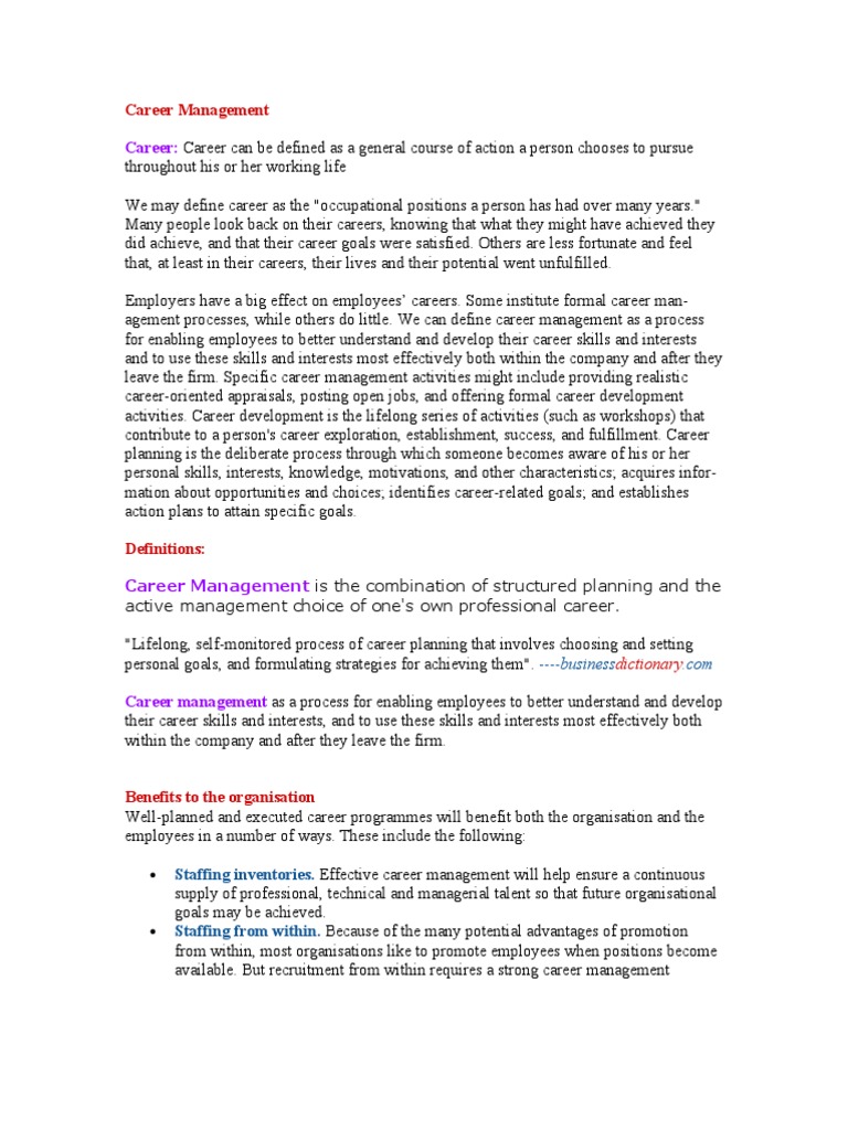 Effective Career Management Strategies | PDF | Mentorship | Employment