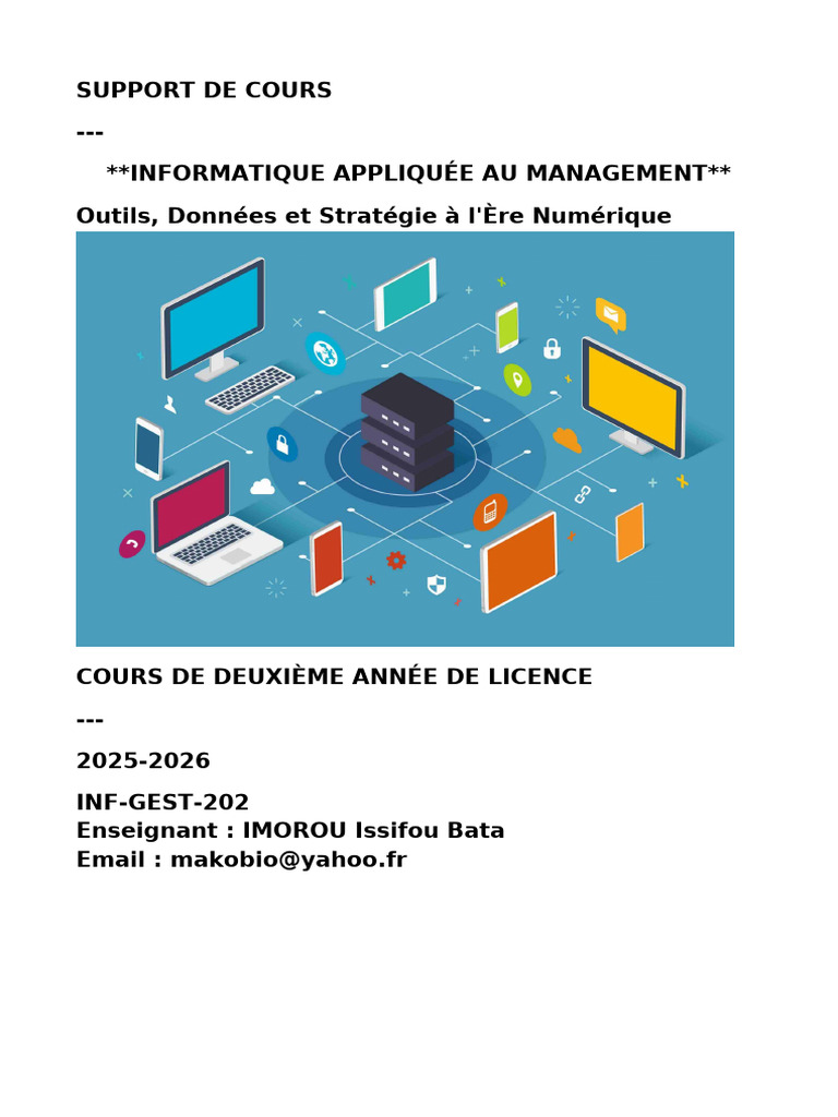Informatique et Management : Cours 2025-2026 | PDF | Microsoft Office ...