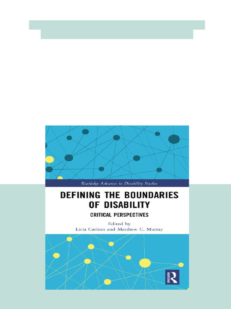 Defining The Boundaries of Disability 1st Edition Licia Carlson (Editor ...