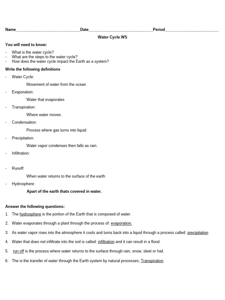Understanding the Water Cycle Steps | PDF