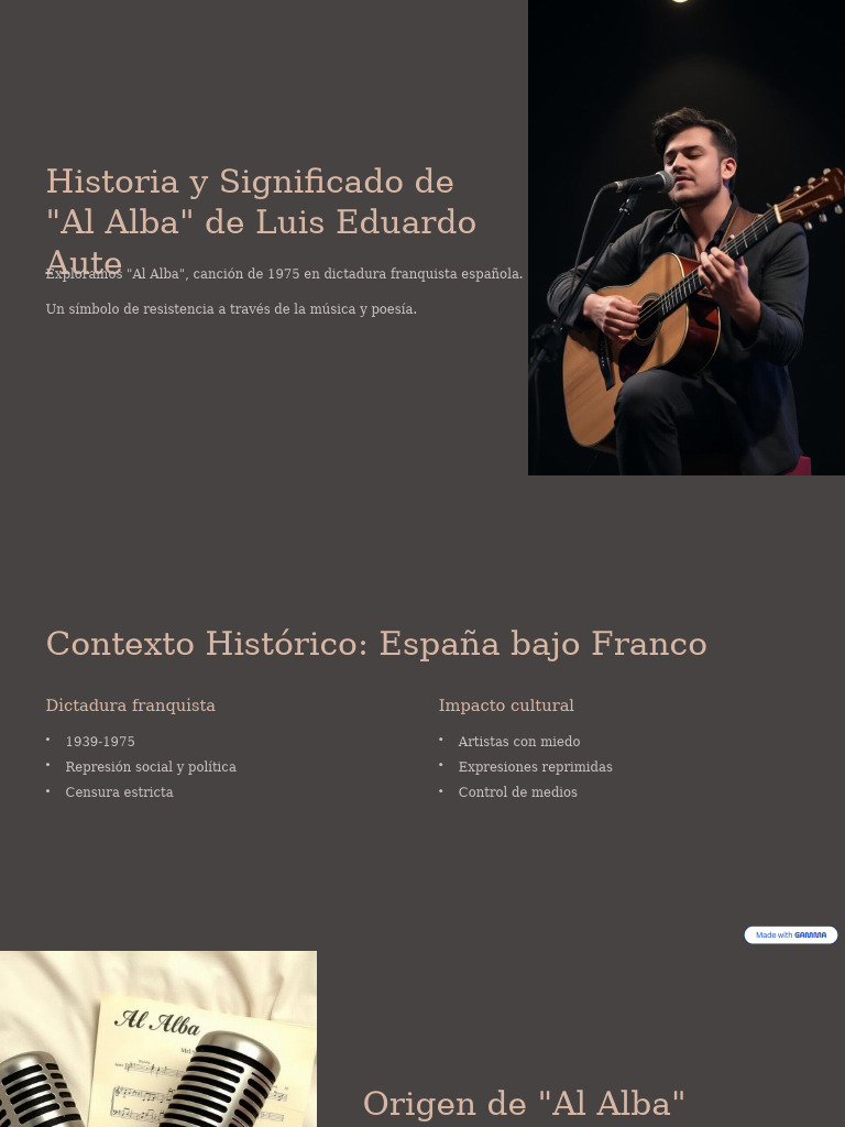 Historia y Significado de Al Alba de Luis Eduardo Aute | PDF