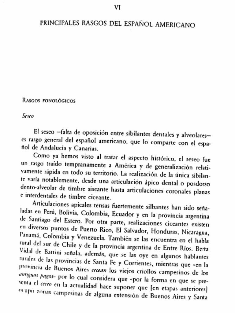 Principales Rasgos Del Espanol Americano MBFontanella | PDF