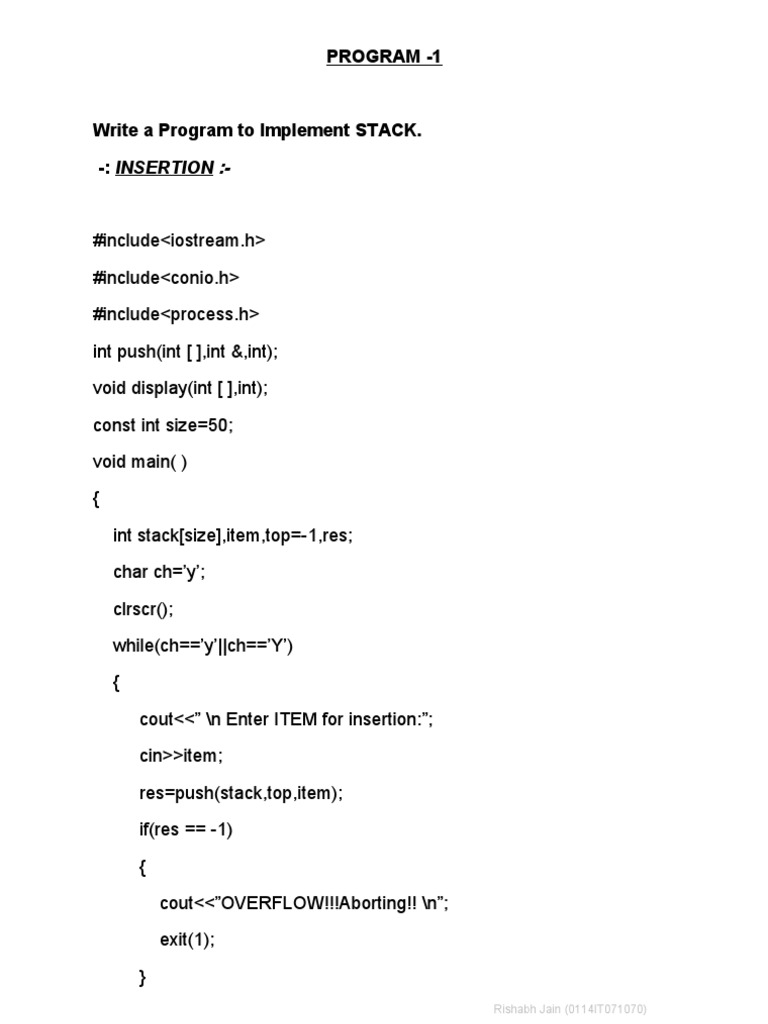 Data Structure Programs-Final Rishabh Jain | PDF | Array Data Structure ...