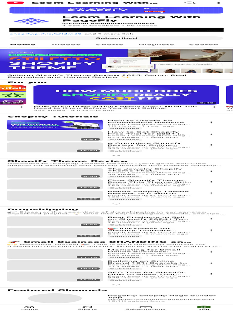 Ecom Learning With PageFly - YouTube | PDF | E Commerce | Marketing