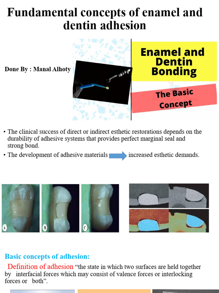 Enamel and Dentin Adhesion Essentials | PDF | Dentin | Tooth Enamel