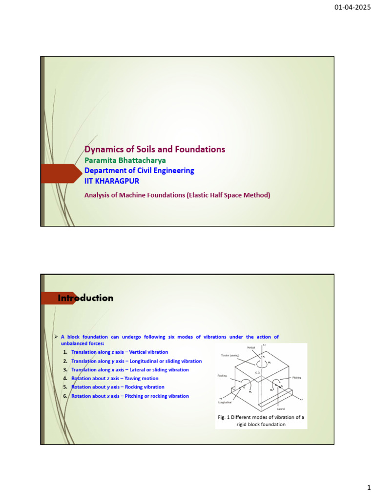 Machine Foundation Vibration Analysis | PDF | Resonance | Rotation