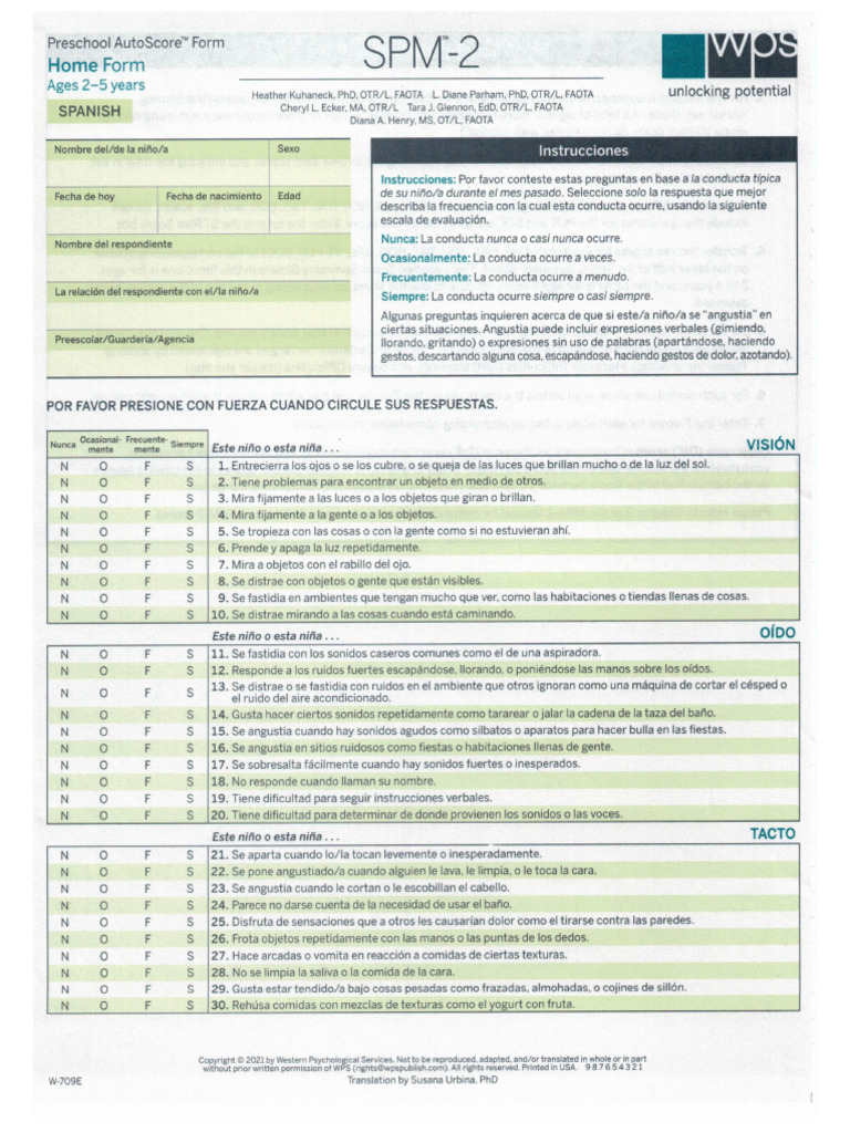 SPM 2 Pre Escolar | PDF