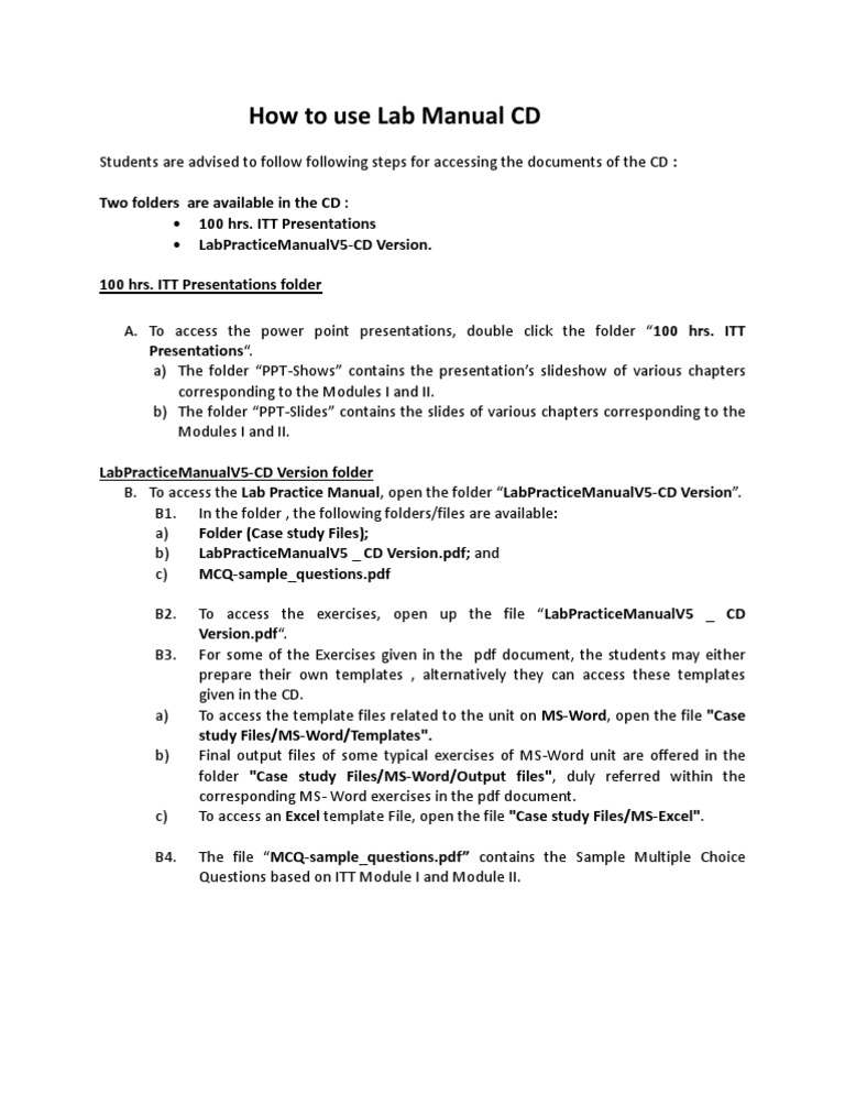 Accessing Lab Manual CD Instructions | PDF | Computers
