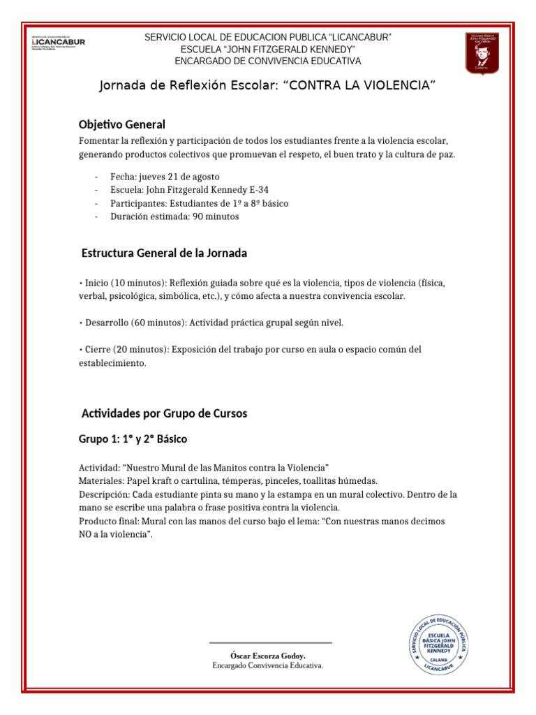 Jornada Contra La Violencia | PDF