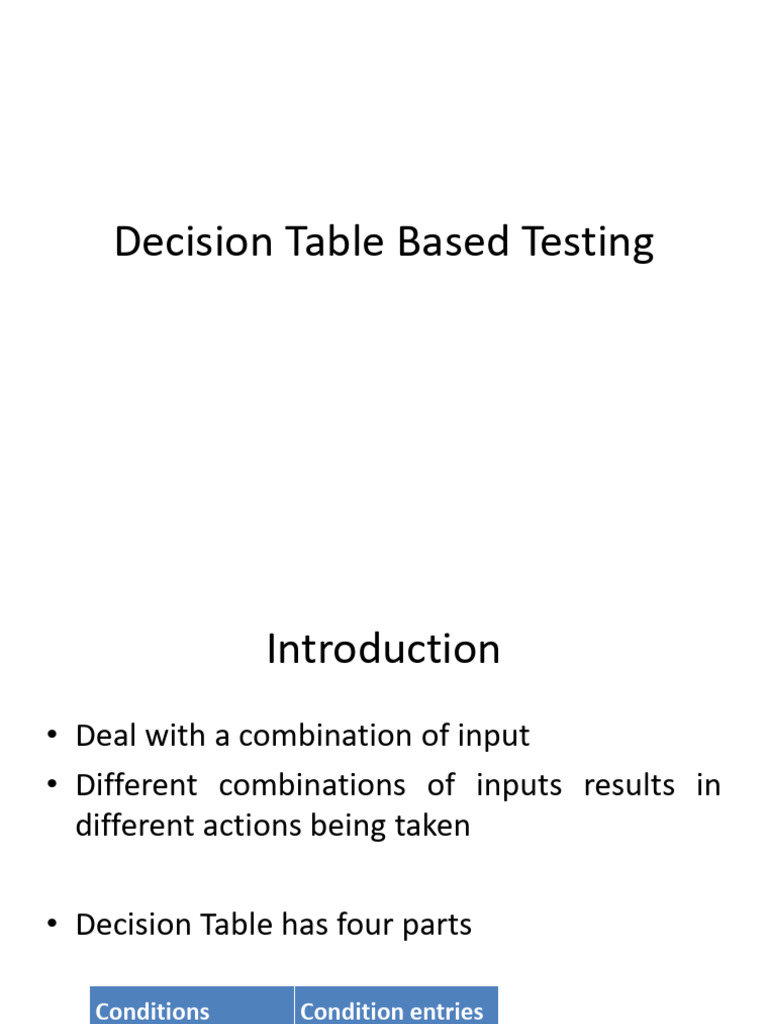 Decision Table Testing Explained | PDF | Applied Mathematics | Computer ...