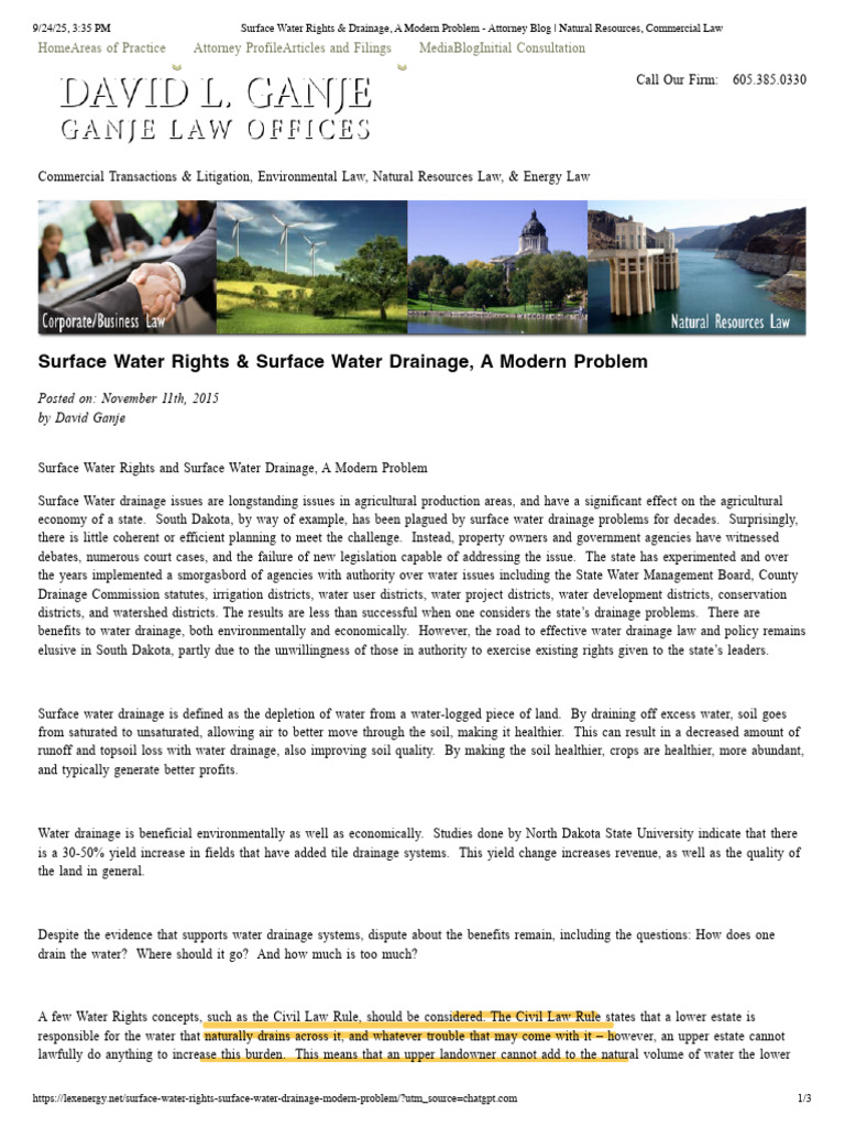 Surface Water Rights & Drainage, A Modern Problem - Attorney Blog ...