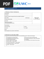 UWC Application Consent Form 2025 | PDF | Legal Guardian | Consent