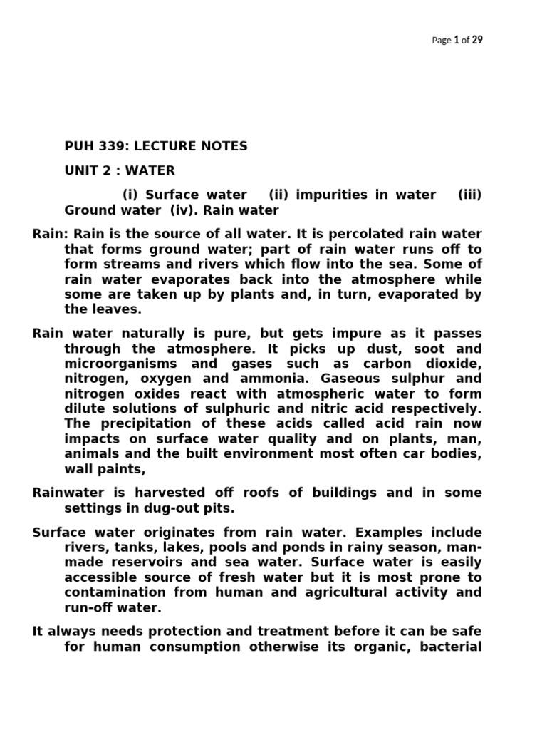 Water Sources and Waste Management Guide | PDF | Waste | Waste Management