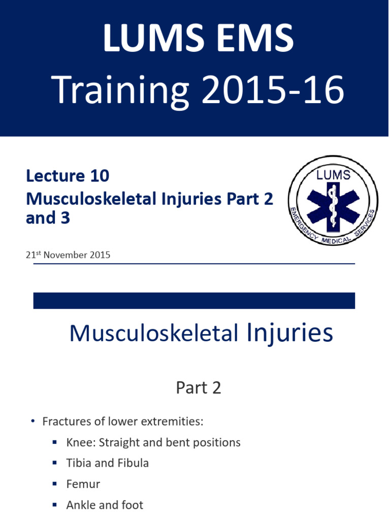 Lecture+10 Musculoskeletal+Injuries+Part+2+and+3 | PDF | Thorax ...