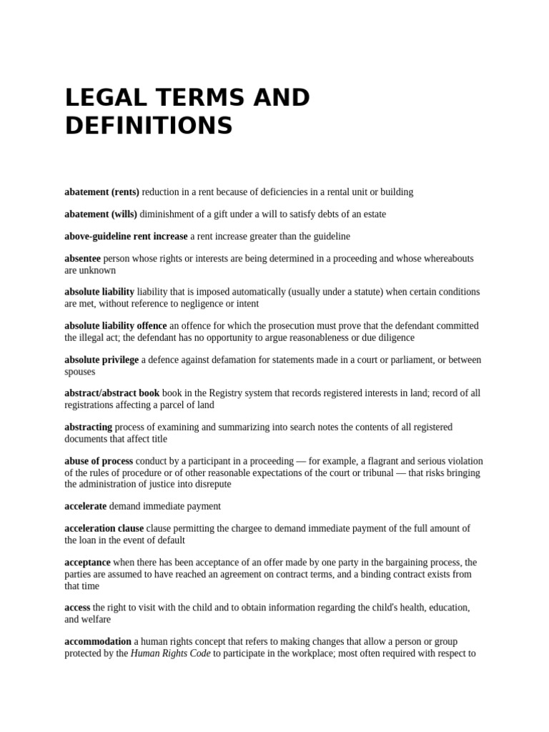 Legal Terms and Definitions 19 | PDF | Cost Of Living | Affidavit