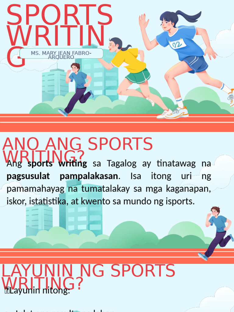 Sports Writing FILIPINO | PDF