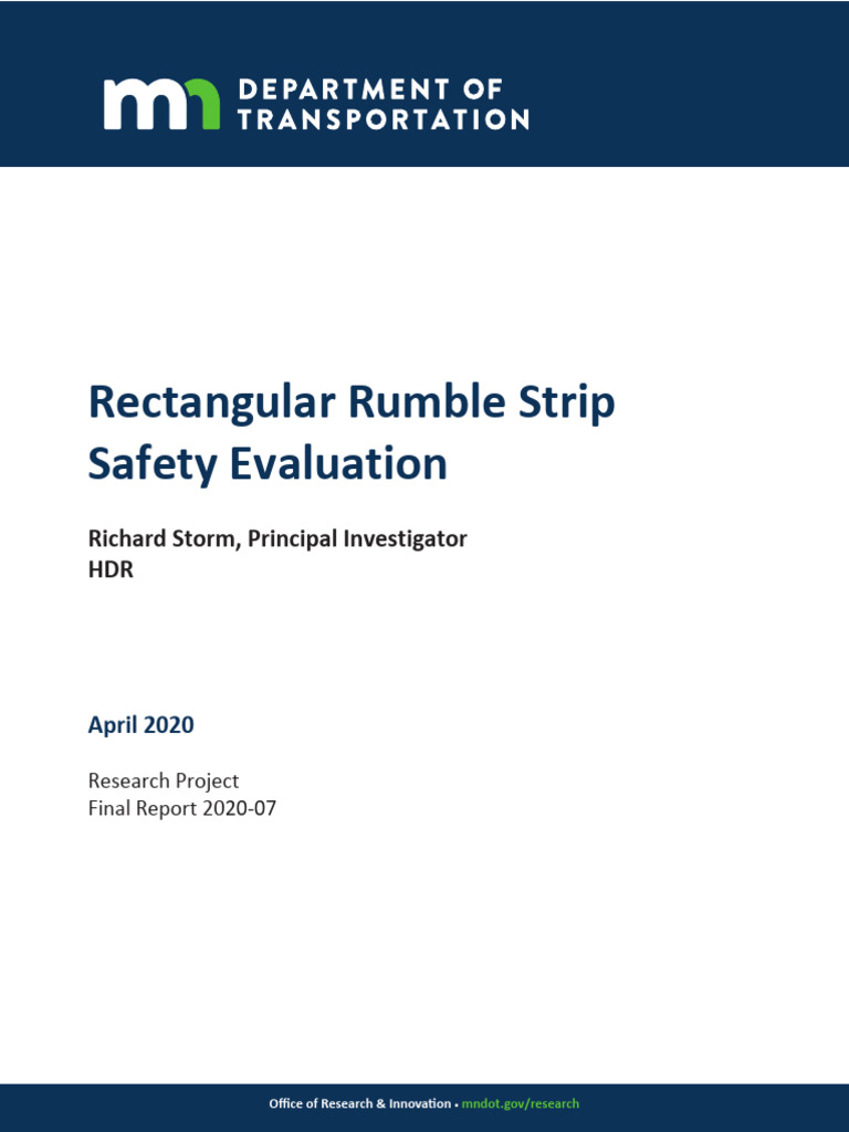 Rumble Strip Safety Evaluation Report | PDF | Traffic Collision ...