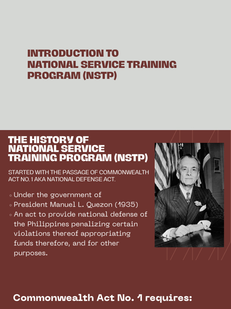 Overview of National Service Training Program | PDF | Reserve Officers ...