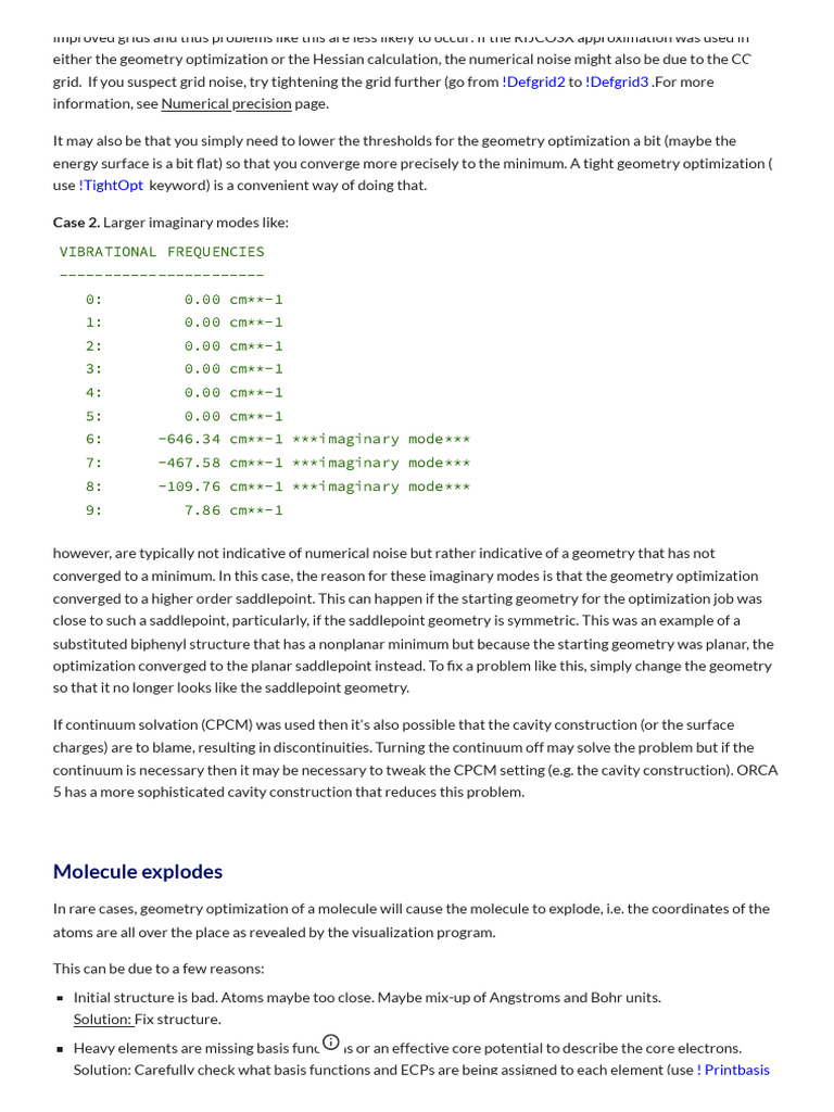 ORCA Geometry Optimization Insights | PDF | Density Functional Theory ...