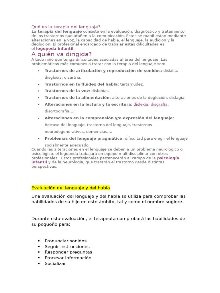 Guía sobre terapia del lenguaje infantil | PDF | Tartamudeo | Trastorno ...